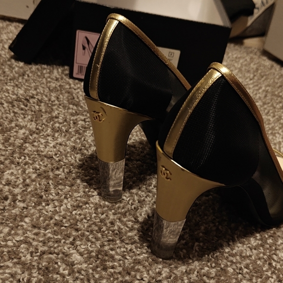 Chanel mesh peep toe heels 36 - Picture 4 of 4